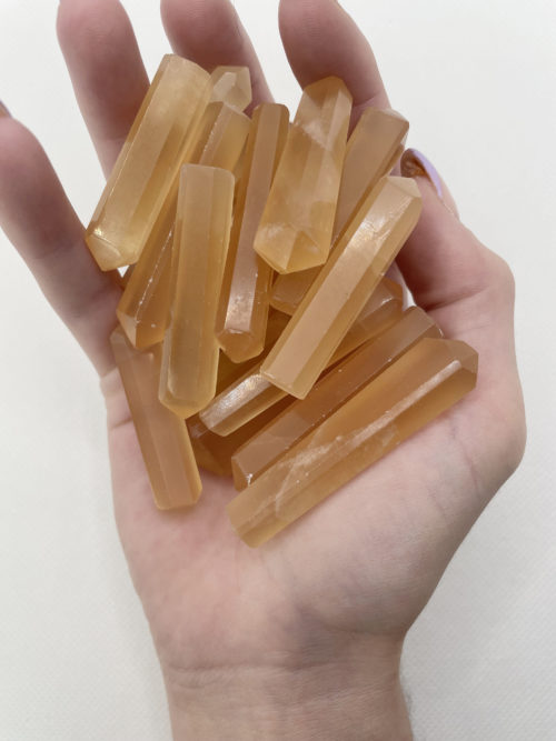 Honey-calcite-mini-tower-Crystal