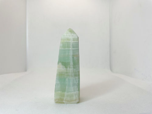 Pistachio-calcite-tower-crystal